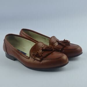 Bragano by Cole Haan Italy Brown Leather Dress Tassel Kiltie Loafer Mens 8.5W